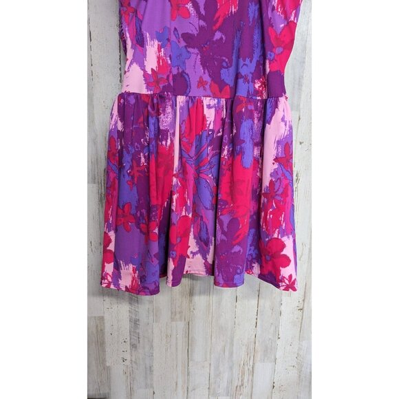 D & Co. Beach Swimsuit One Piece Size 14 Red Purple Swim Pool - Picture 9 of 16